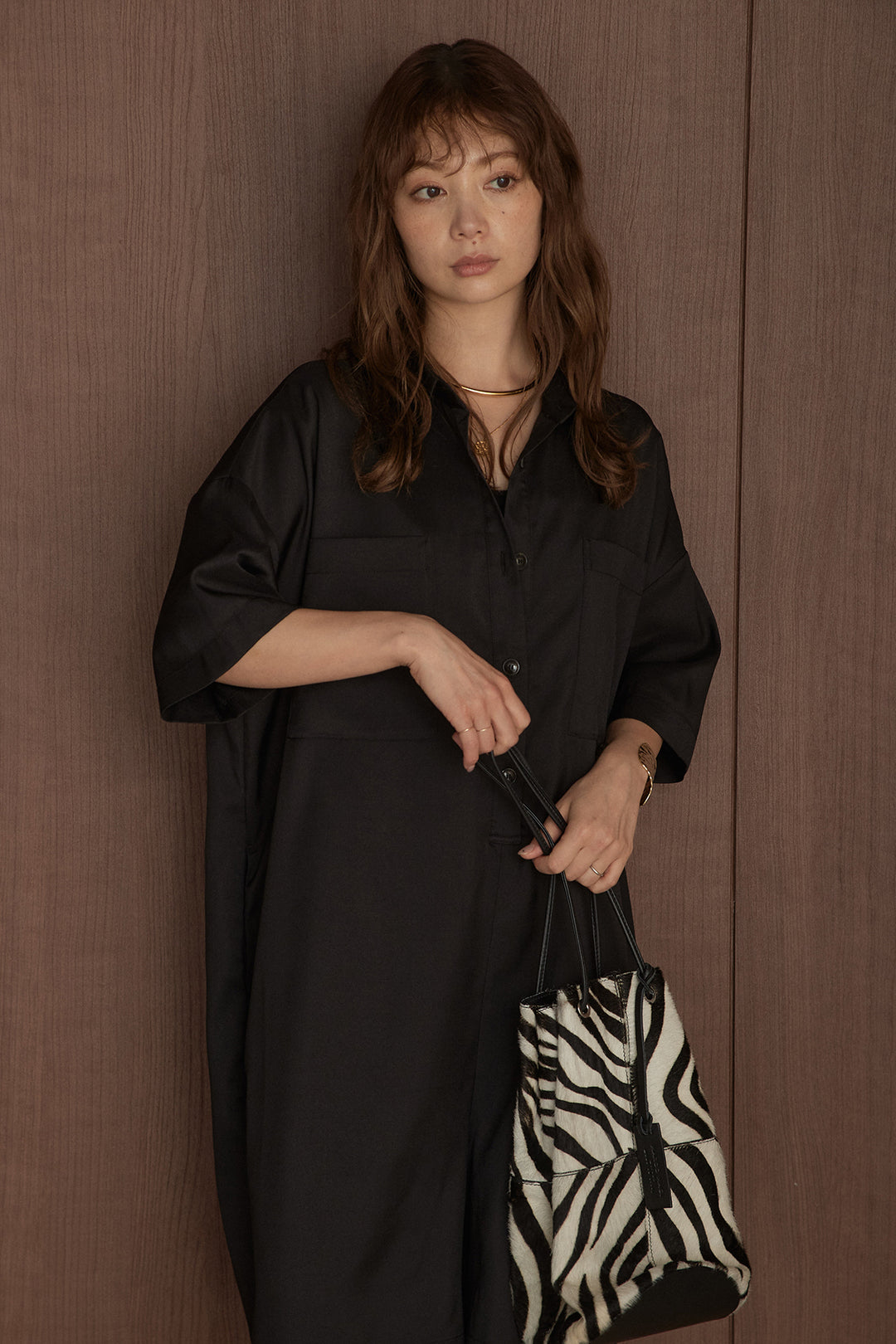 [SET]ウエストベルト付きショート丈オールインワン
