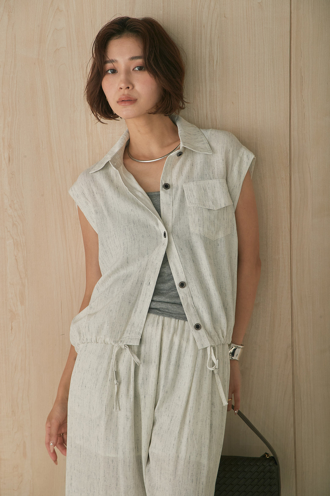 [SET]インナー付き裾絞りシャツSETUP