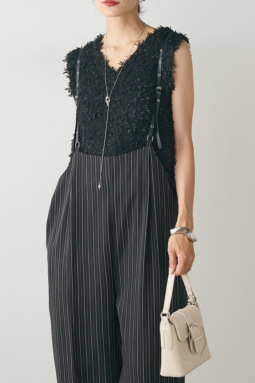 seya. セヤ ベスト SIWA VEST ヘリンボーン リボンベルト 比翼 seya. セヤ / TRAVEL PANTS/SUMMER HERRINGBONE | INSIDE MY