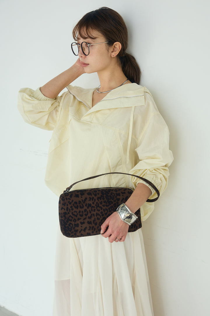 [SET]ナイロンフーディーブルゾンアウター+シアーフリルキャミワンピース(2set)