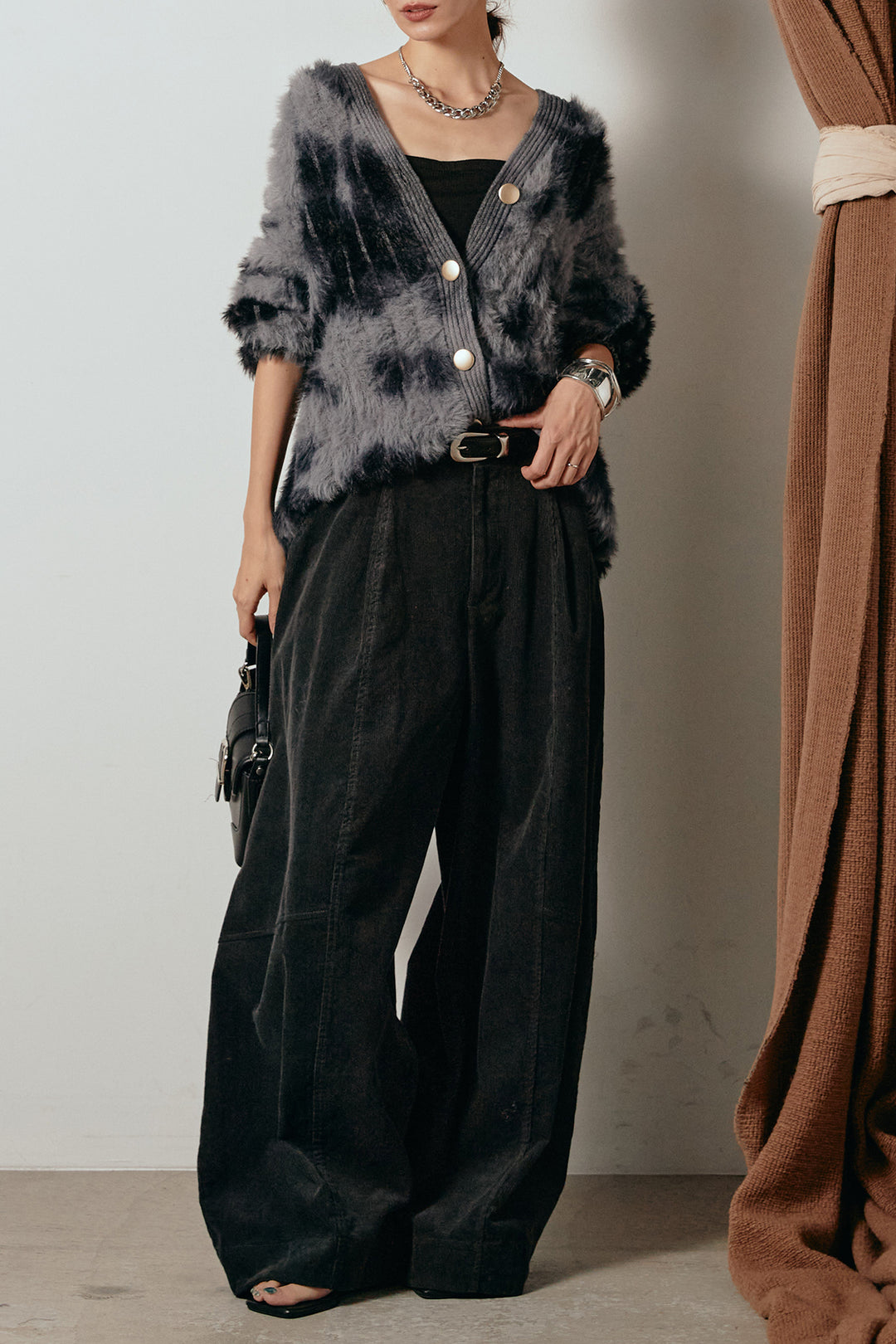 【着回しセット】[SET]タイダイ柄シャギーニットカーディガン+タイダイ柄シャギーニットカーディガン(2set)