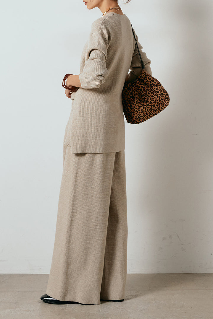 [SET]ウエスト巻きワッフルニットSETUP