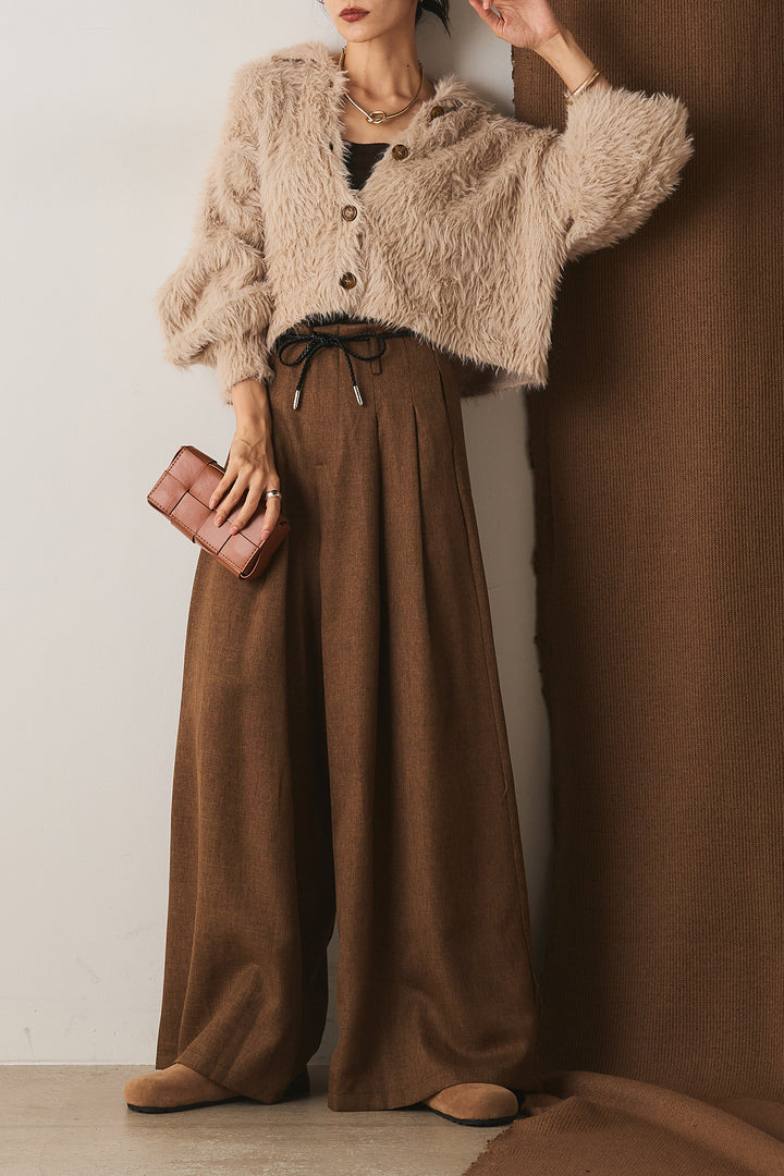 【即納】フェザーヤーン衿付きカーディガン