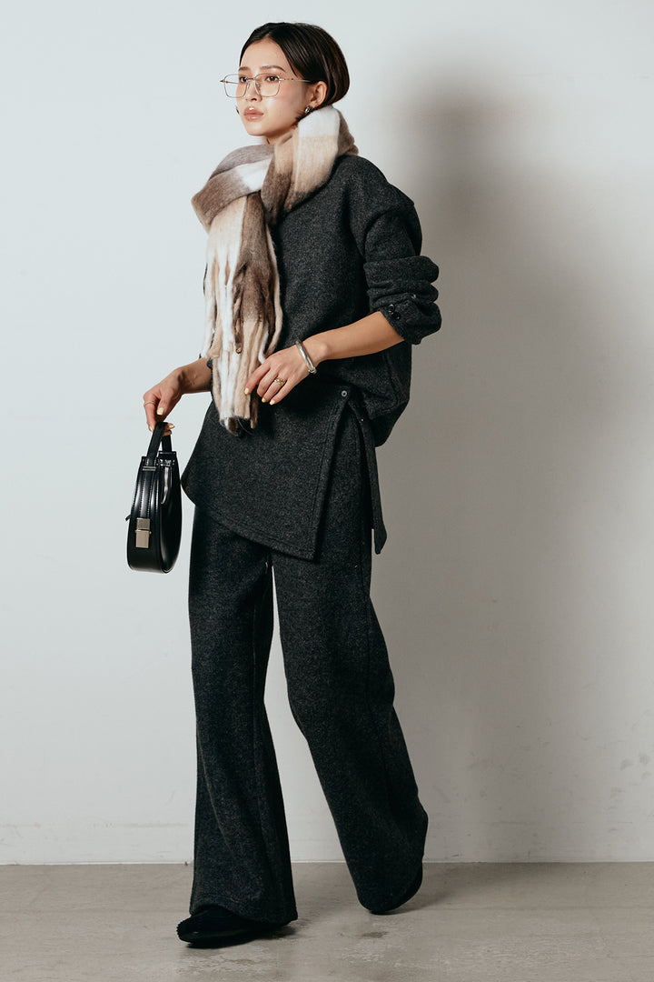 [SET]チェックマフラー付きニットSETUP