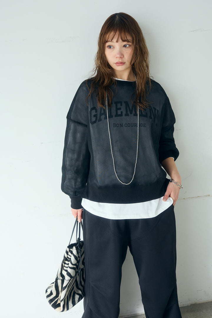 [SET]クリアダンボールプルオーバー+ランダムタックデザインワイドパンツ+フロントロゴビッグプルオーバー(3set)