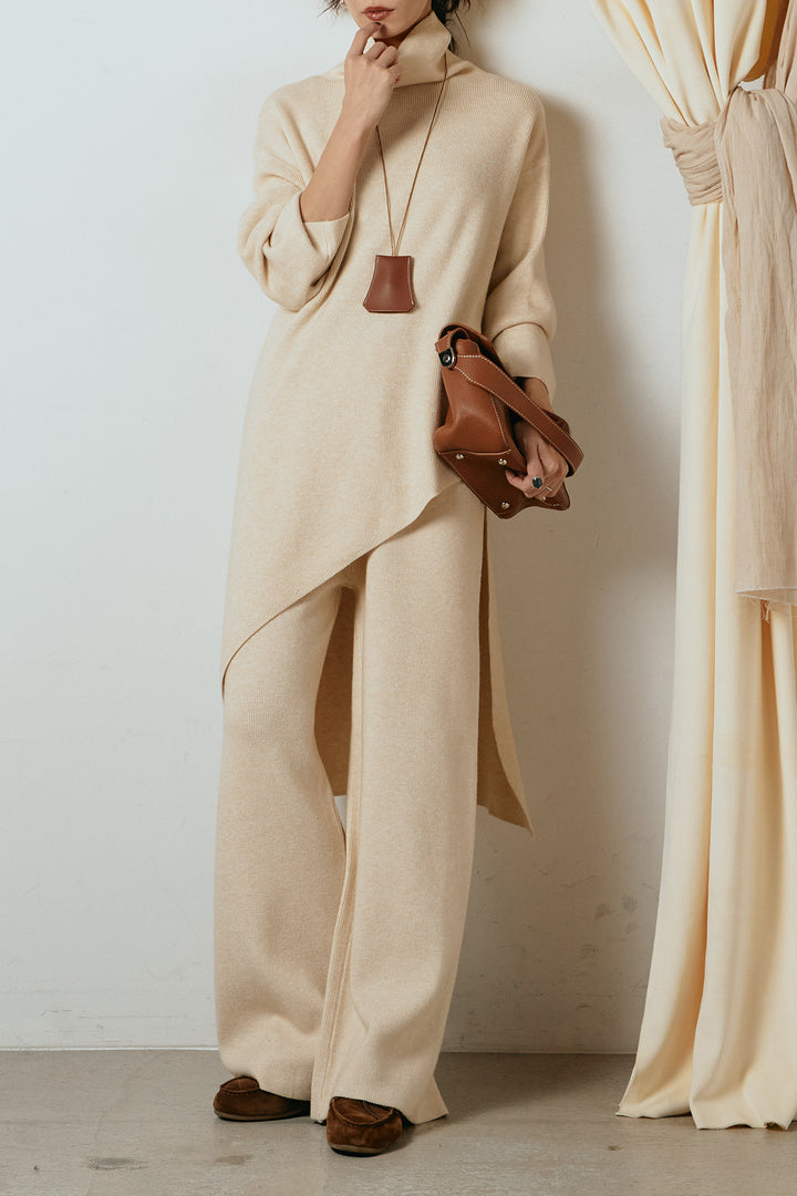 [SET]裾アシンメトリーニットSETUP