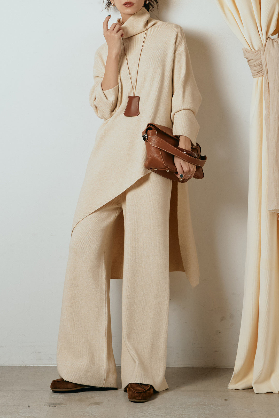 [SET]裾アシンメトリーニットSETUP