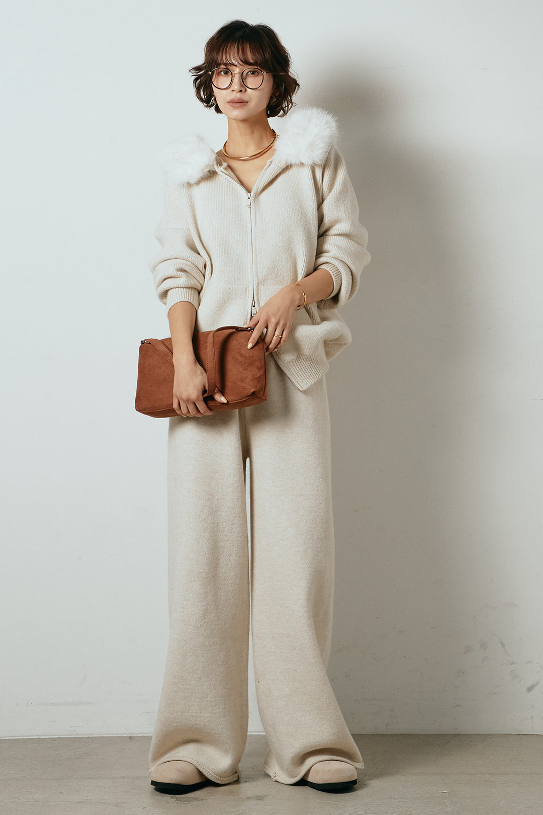 【着回しセット】[SET]ファー付きフーディーニットSETUP+ファー付きフーディーニットSETUP(2set)