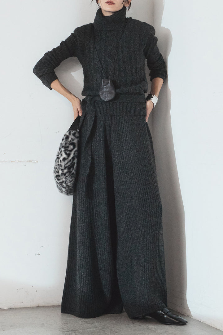 [SET]3ピースハイネックニットベストSETUP