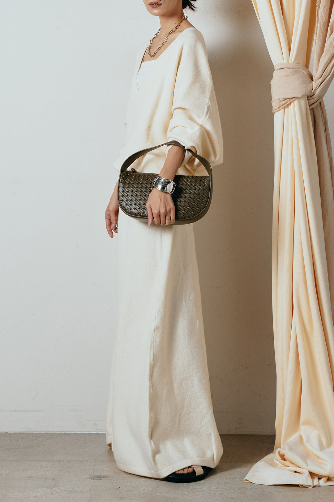 [SET]カシュクールニットカーディガン+ニットロングスカート(2set)