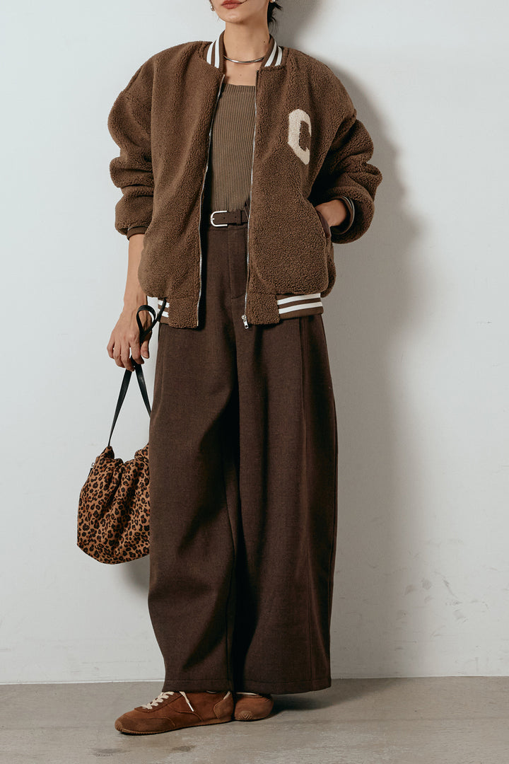 [SET]ロゴスタジャンボアブルゾン+ポーチベルト付きカーブパンツ(2set)