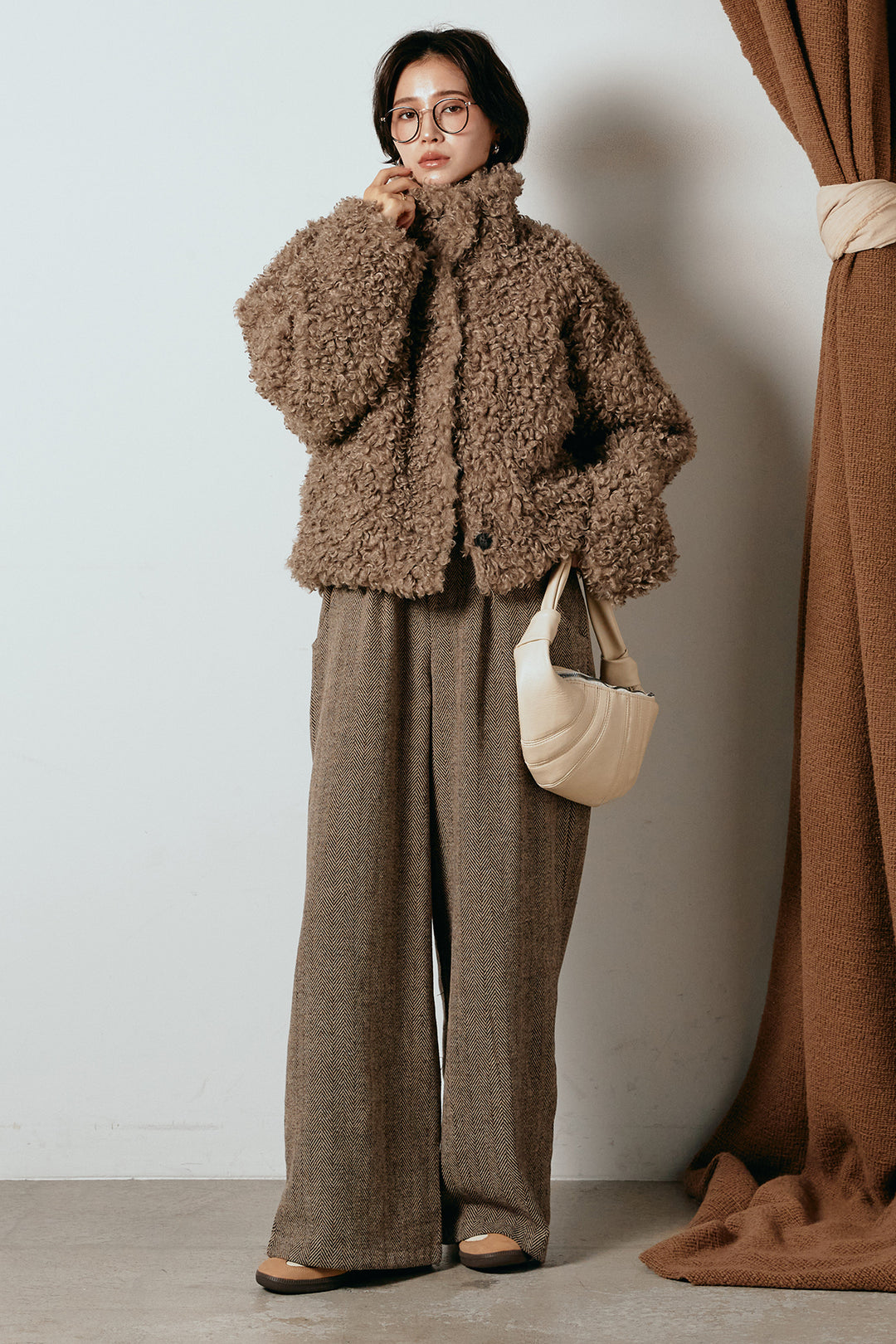 [SET]プードルファーミドルジャケット+クラシックヘリンボーンサロペット(2set)