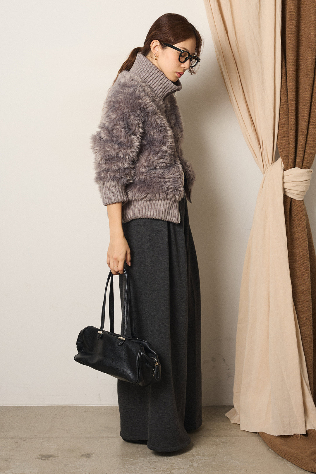 ハイネックボアブルゾン