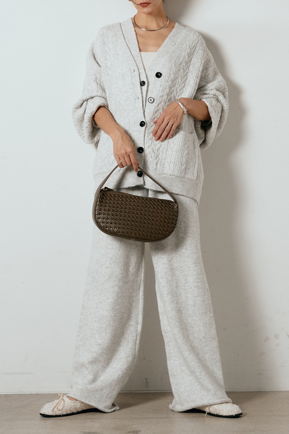 SET]3ピースフロントボタンニットSETUP – ESICA