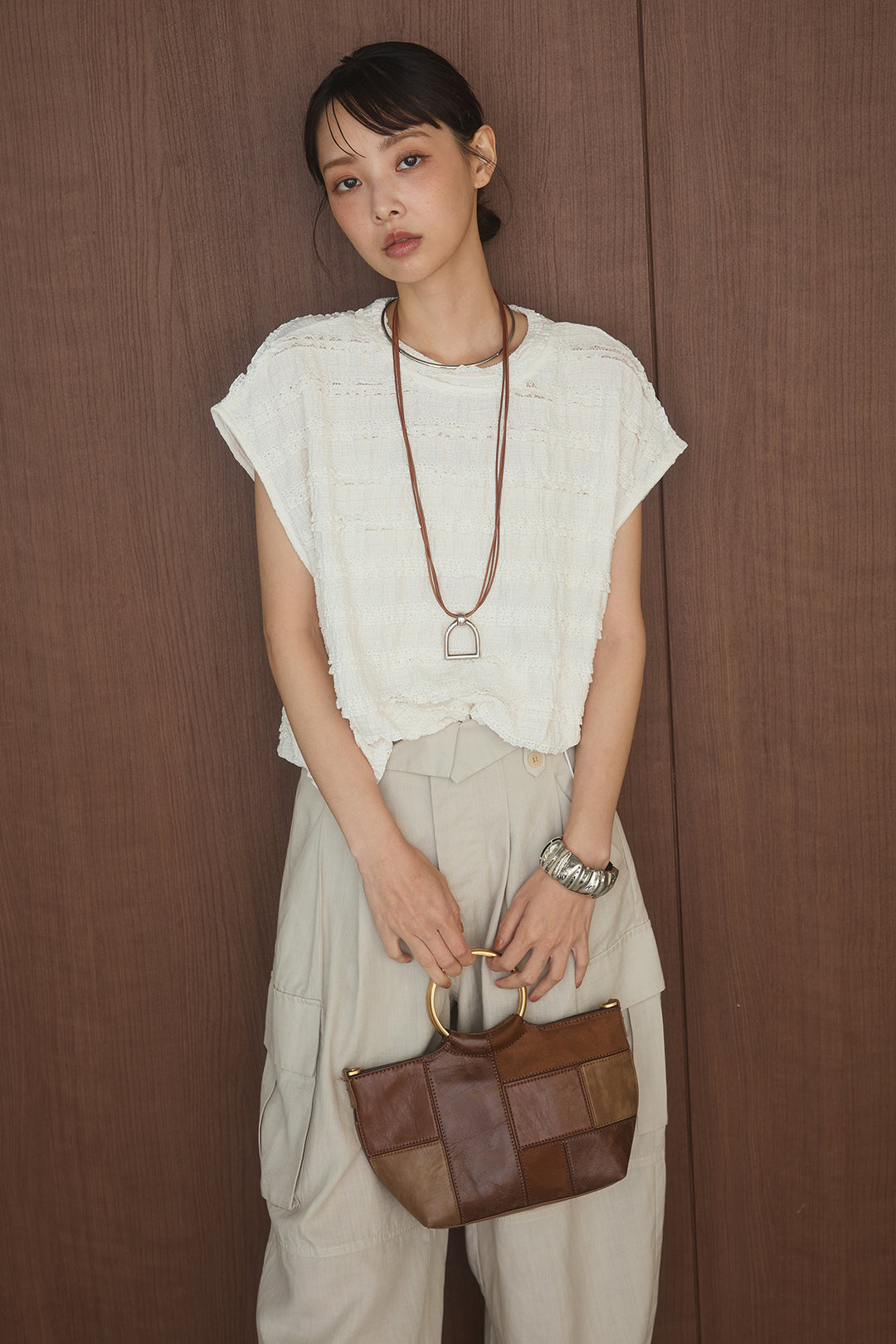 [SET]レースフレンチプルオーバー+ターンウエストカーゴパンツ(2set)