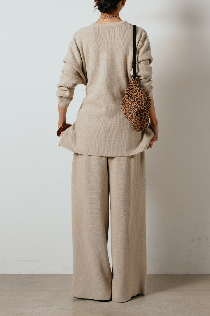 [SET]ウエスト巻きワッフルニットSETUP