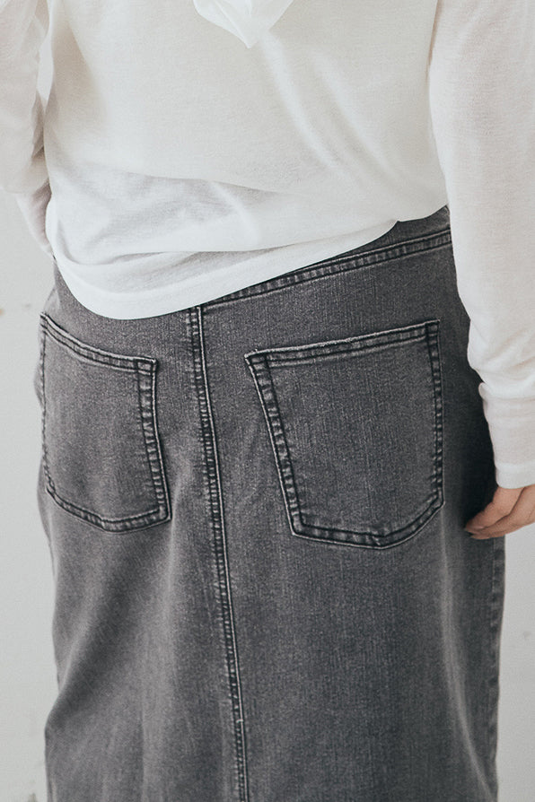 [SET]オーバーデニムジャケット+ウエストクロスデニムタイトスカート(2set)