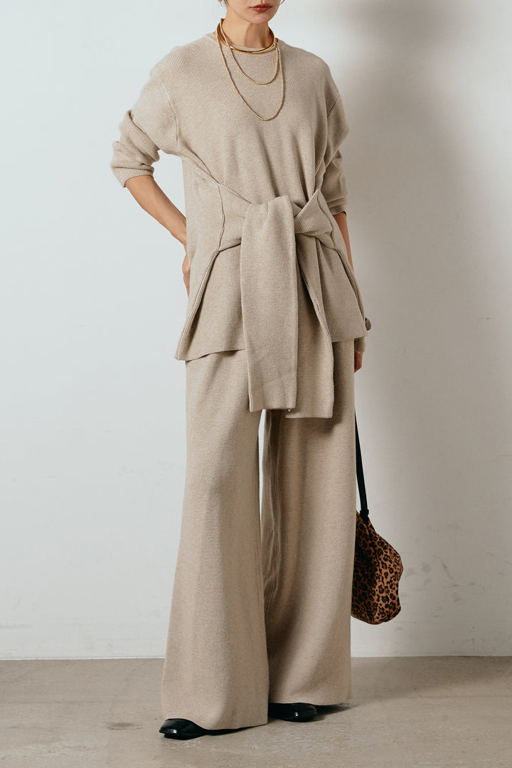 [SET]ウエスト巻きワッフルニットSETUP