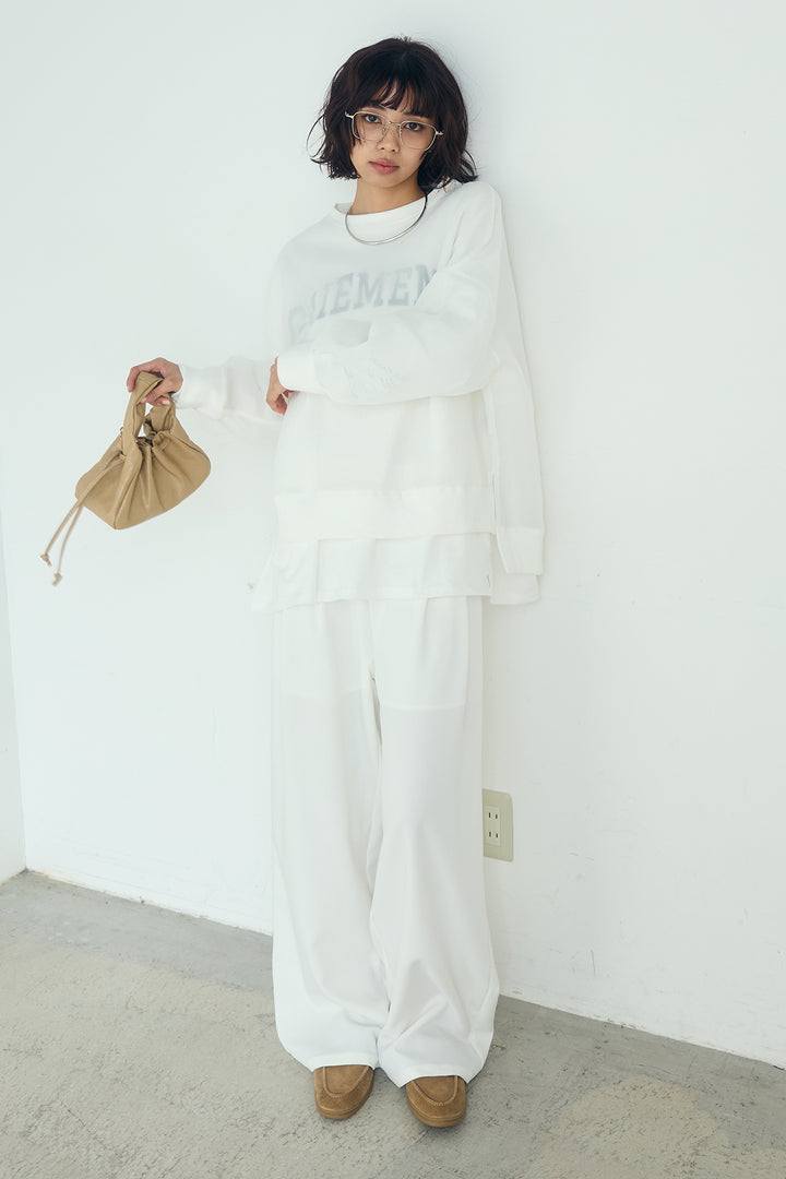 [SET]クリアダンボールプルオーバー+斜めボタンタック入りスラックス+フロントロゴビッグプルオーバー(3set)