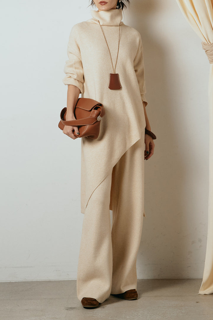 [SET]裾アシンメトリーニットSETUP