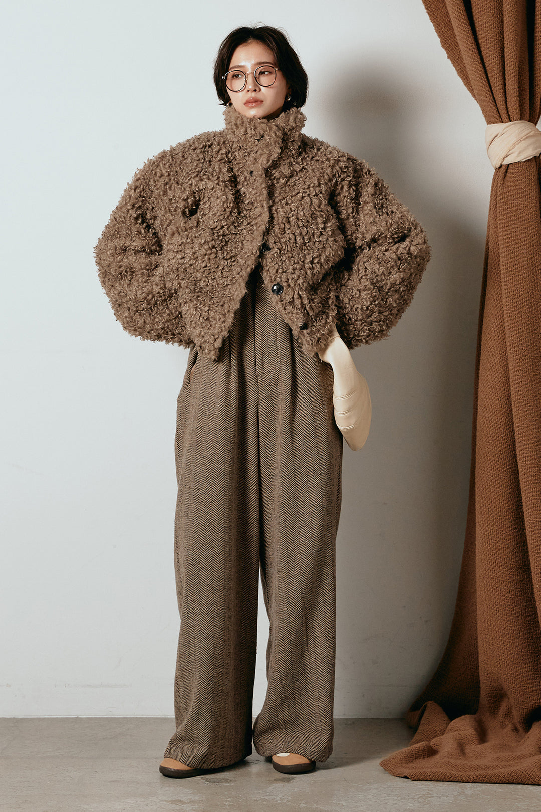 [SET]プードルファーミドルジャケット+クラシックヘリンボーンサロペット(2set)