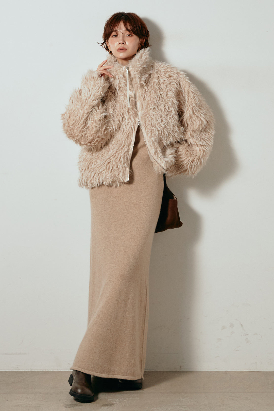 ミックスシープファースタンドブルゾン