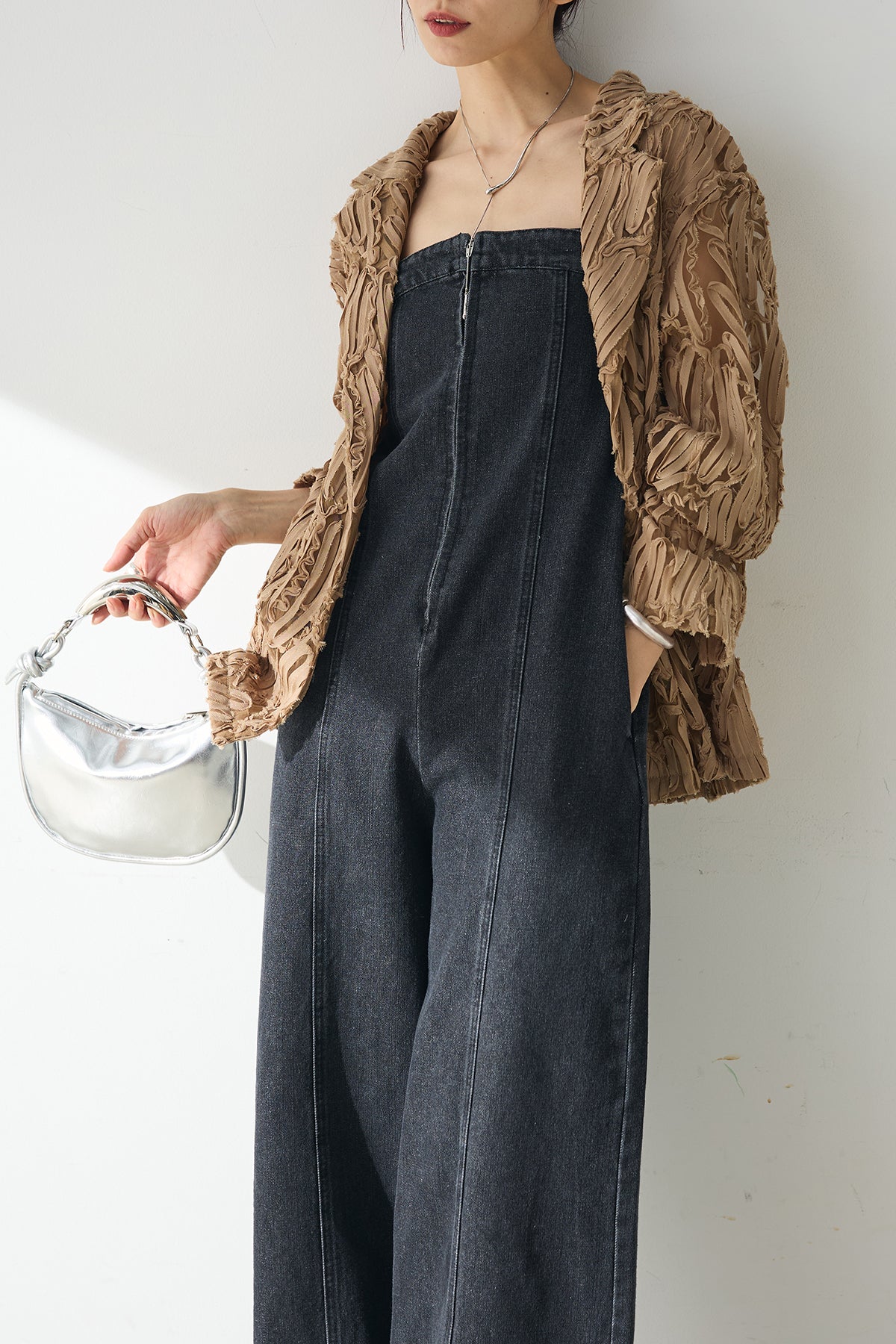 ESICA シアーダブルテーラードジャケット esica エシカ／シアーダブルテーラードジャケット＋デニム