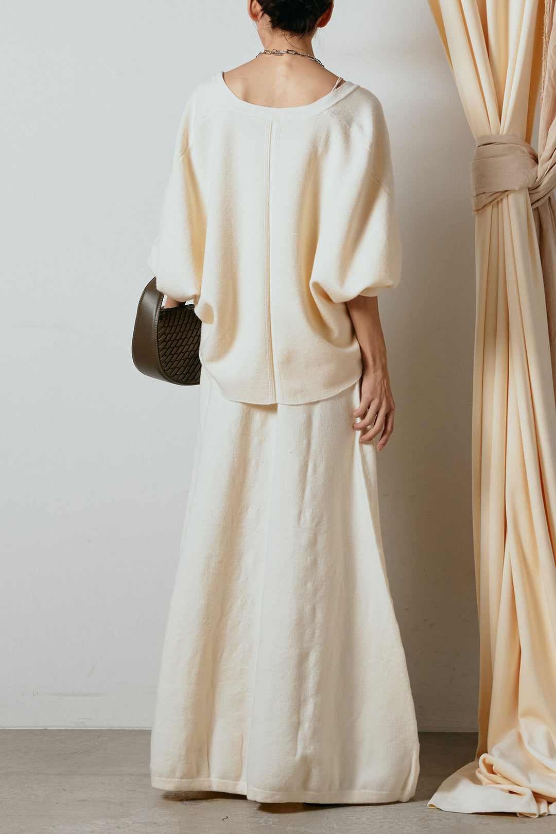 [SET]カシュクールニットカーディガン+ニットロングスカート(2set)