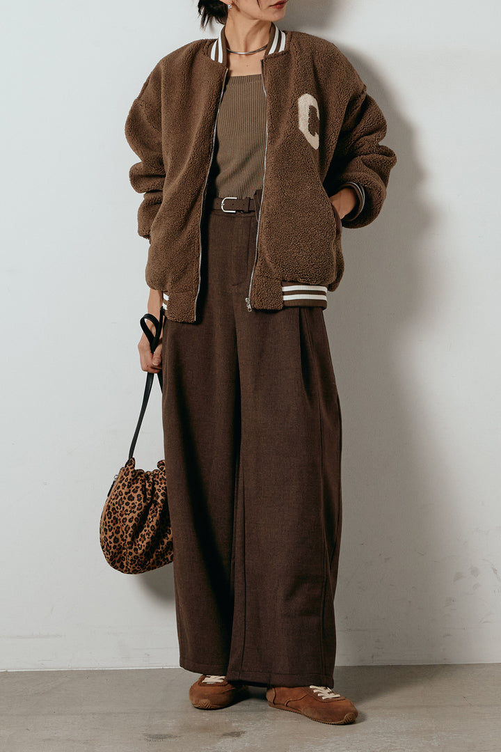 [SET]ロゴスタジャンボアブルゾン+ポーチベルト付きカーブパンツ(2set)