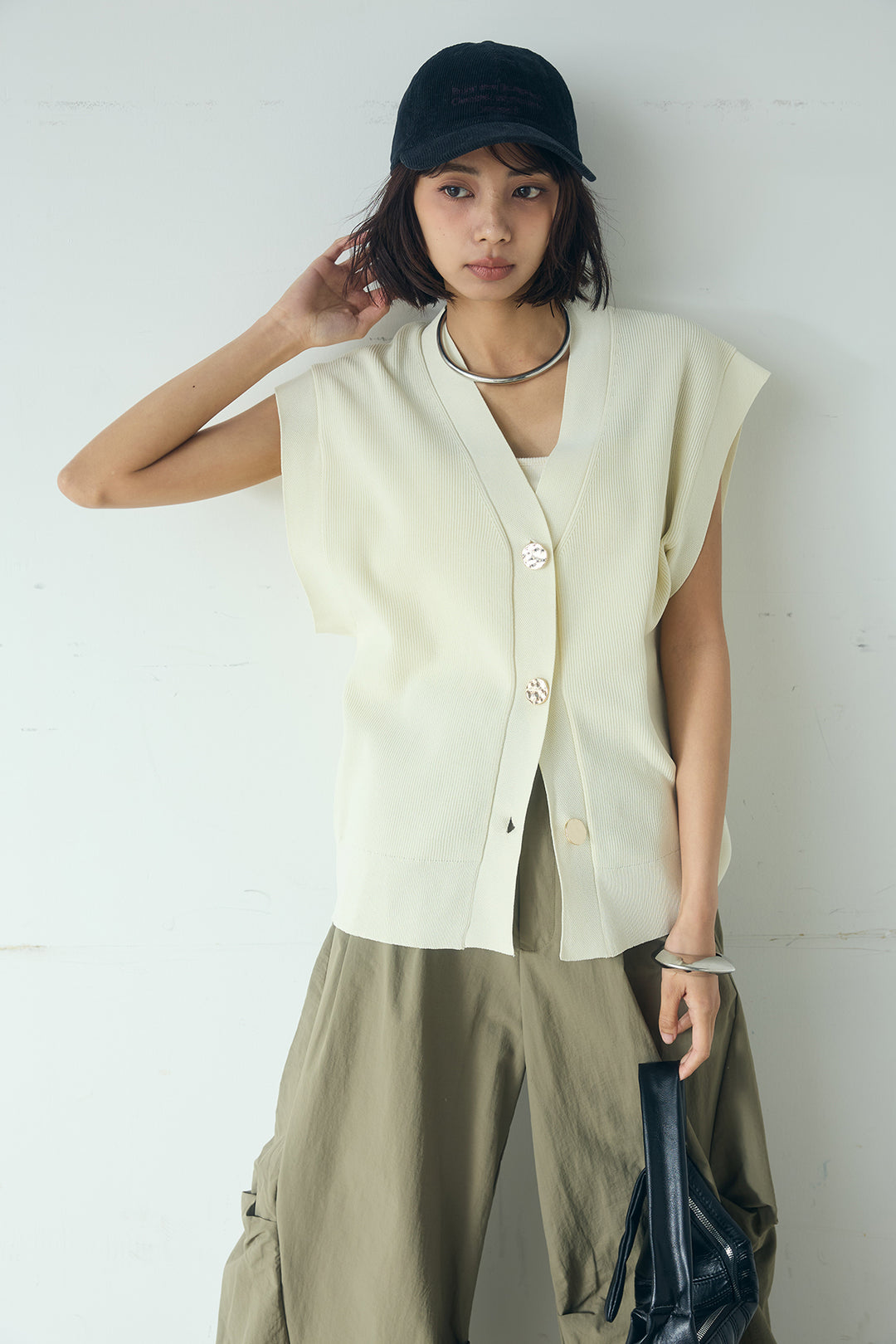 [SET]ポリウーリーメタルボタンベスト+ドライタフタタックバレルパンツ(2set)