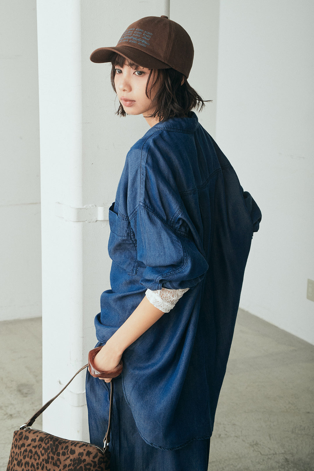 [SET]テンセルデニムシャツ+テンセルデニムイージーワイドパンツ(2set)