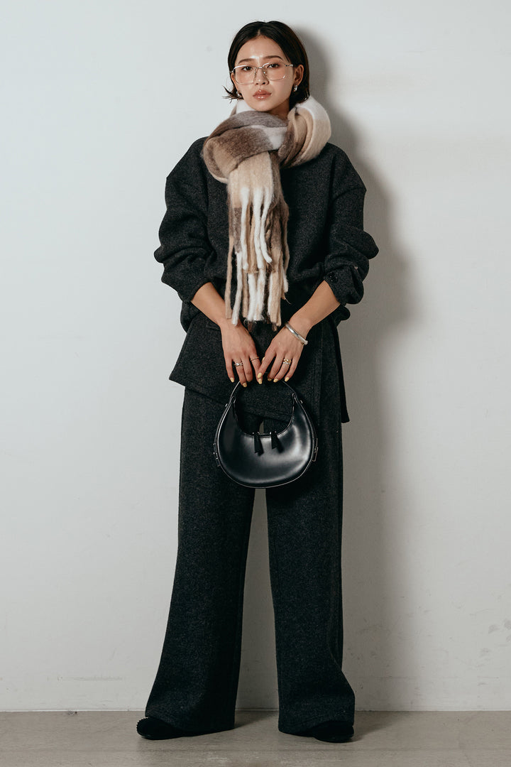 [SET]チェックマフラー付きニットSETUP