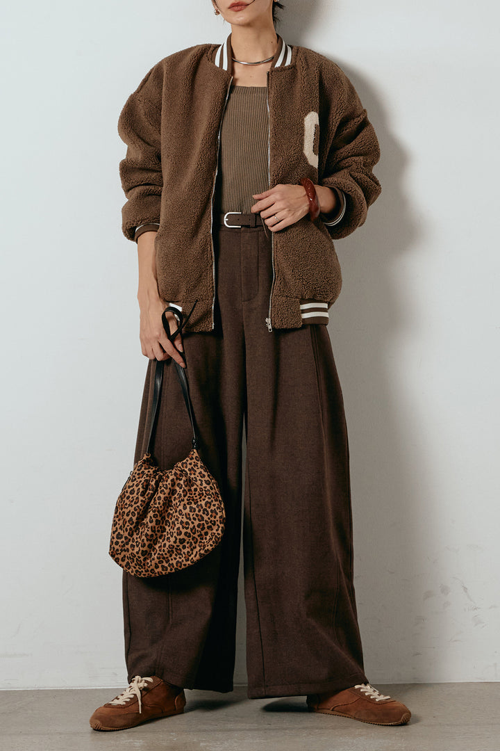 [SET]ロゴスタジャンボアブルゾン+ポーチベルト付きカーブパンツ(2set)