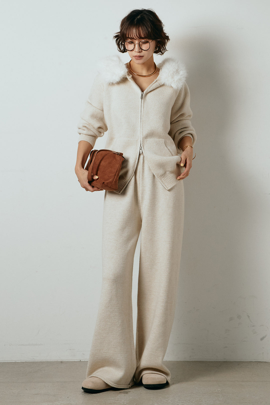 【着回しセット】[SET]ファー付きフーディーニットSETUP+ファー付きフーディーニットSETUP(2set)