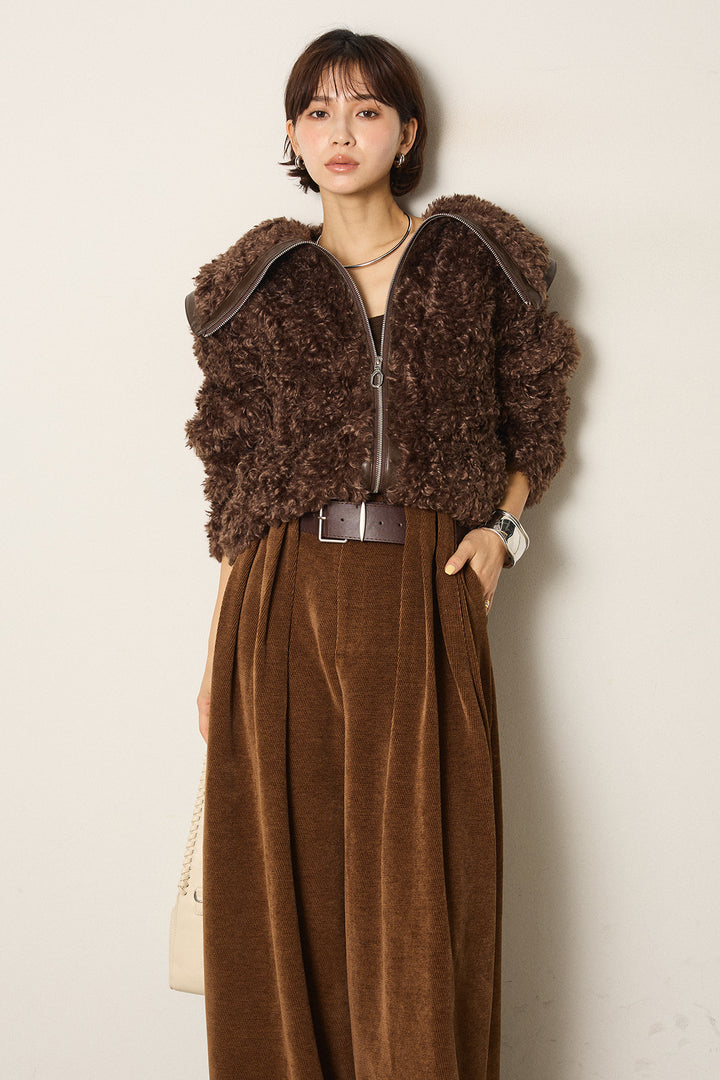 ビッグカラープードルボアアウター