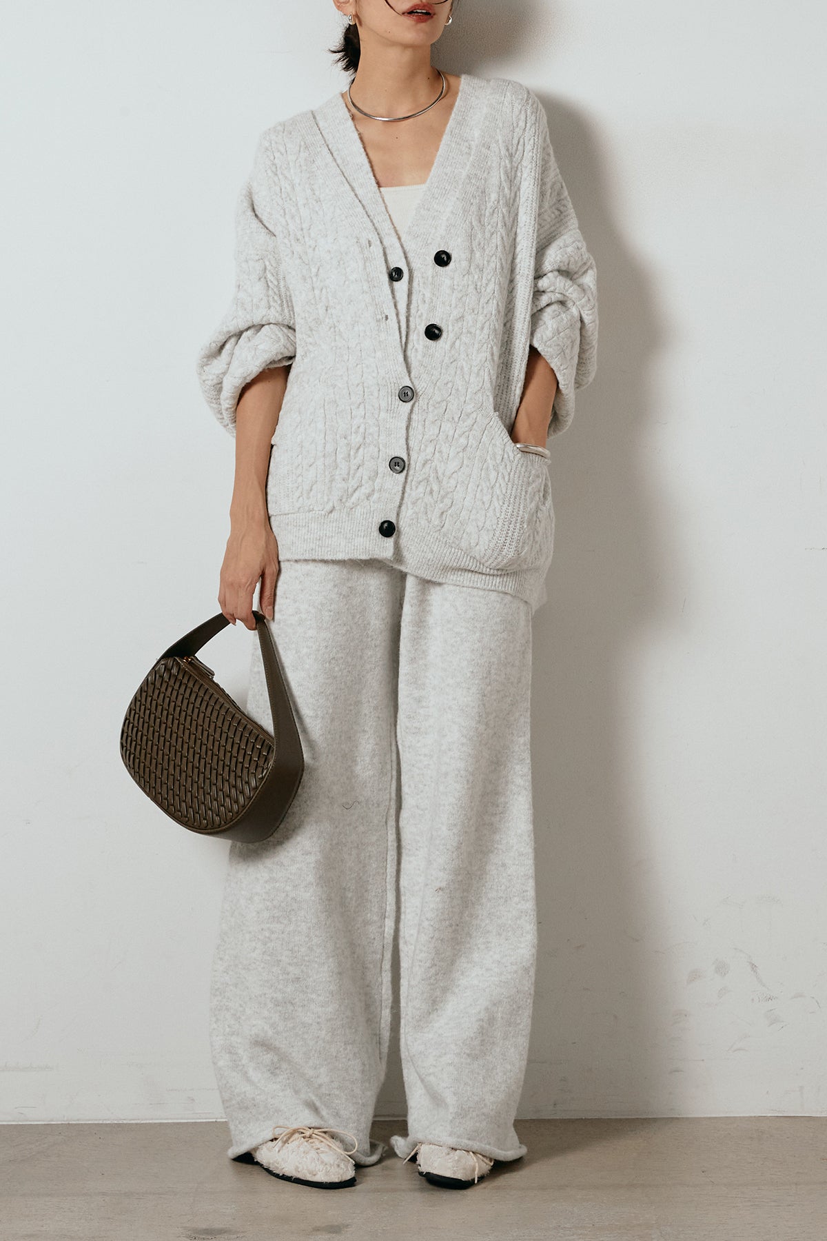 1月30日までESICA 3ピースフロントボタンニットSETUP SET]3ピースフロントボタンニットSETUP – ESICA