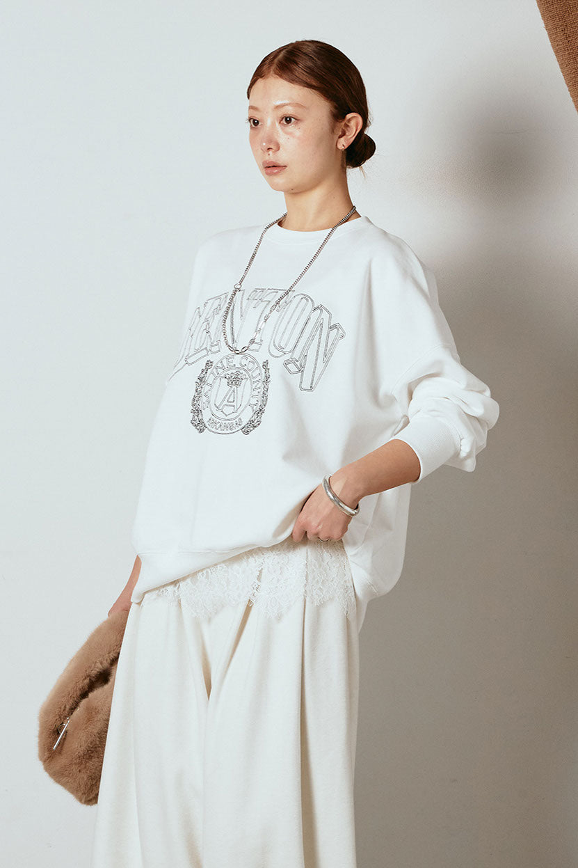 [SET]フロントロゴスウェットプルオーバー+カップ付きレースドッキングキャミソール(2set)