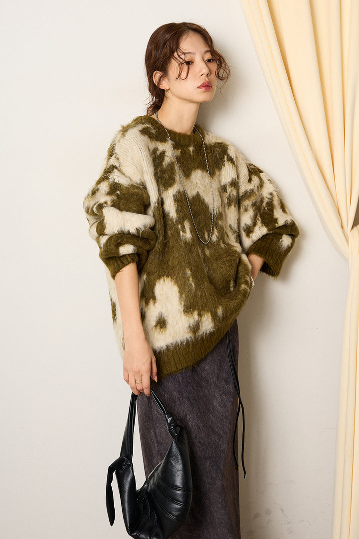 【着回しセット】[SET]モヘアタッチマーブルニット+タック入りコーデュロイワイドパンツ+ロープベルト付きスウェード調スカート(3set)