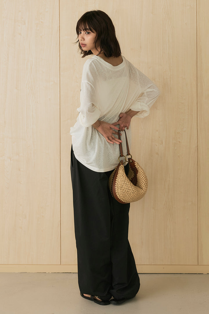 [SET]ヴィンテージグラフィックロンT+合繊ツイルスタンドウエスト巻きジョガーパンツ(2set)