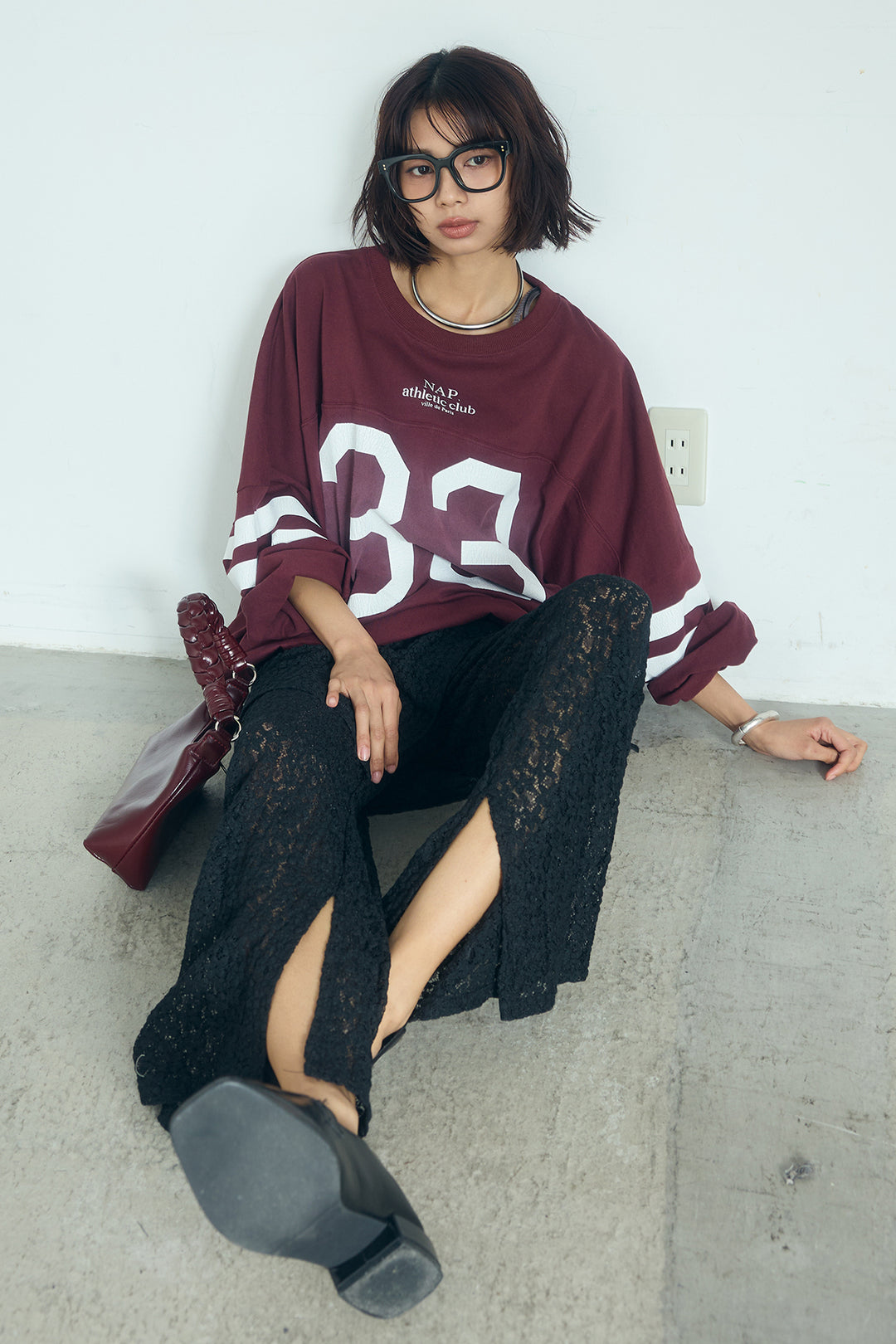 [SET]裾ドロストナンバービッグTシャツ+ストレッチレースパンツ＆ラップスカートセット(2set)