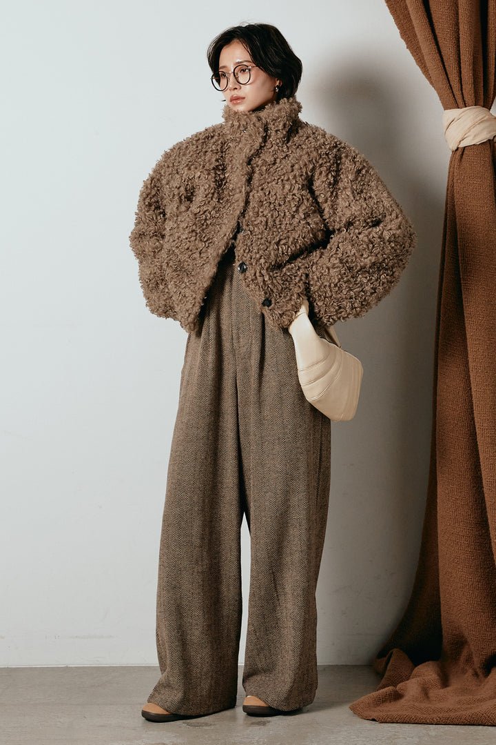 [SET]プードルファーミドルジャケット+クラシックヘリンボーンサロペット(2set)