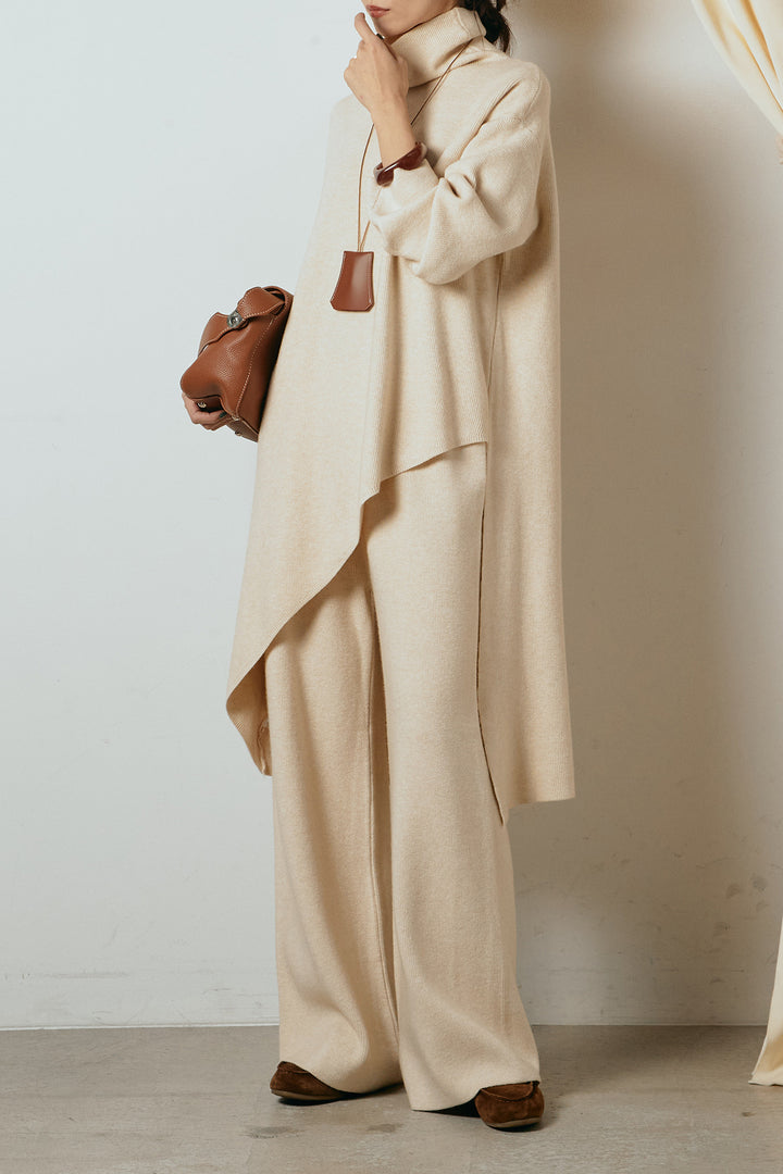 [SET]裾アシンメトリーニットSETUP