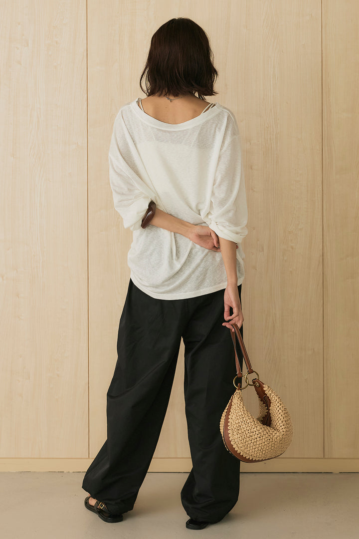 [SET]ヴィンテージグラフィックロンT+合繊ツイルスタンドウエスト巻きジョガーパンツ(2set)