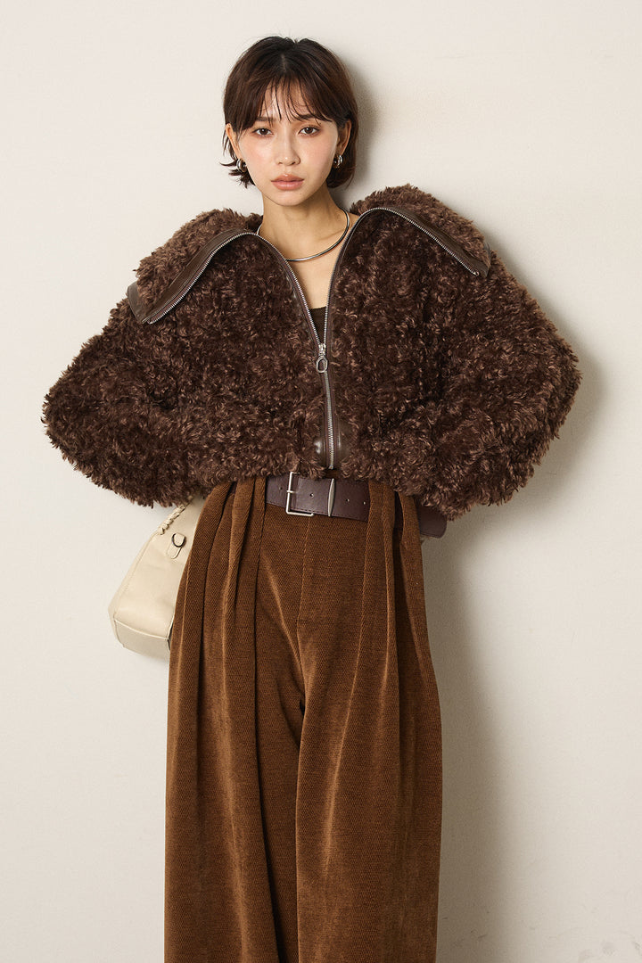 ビッグカラープードルボアアウター