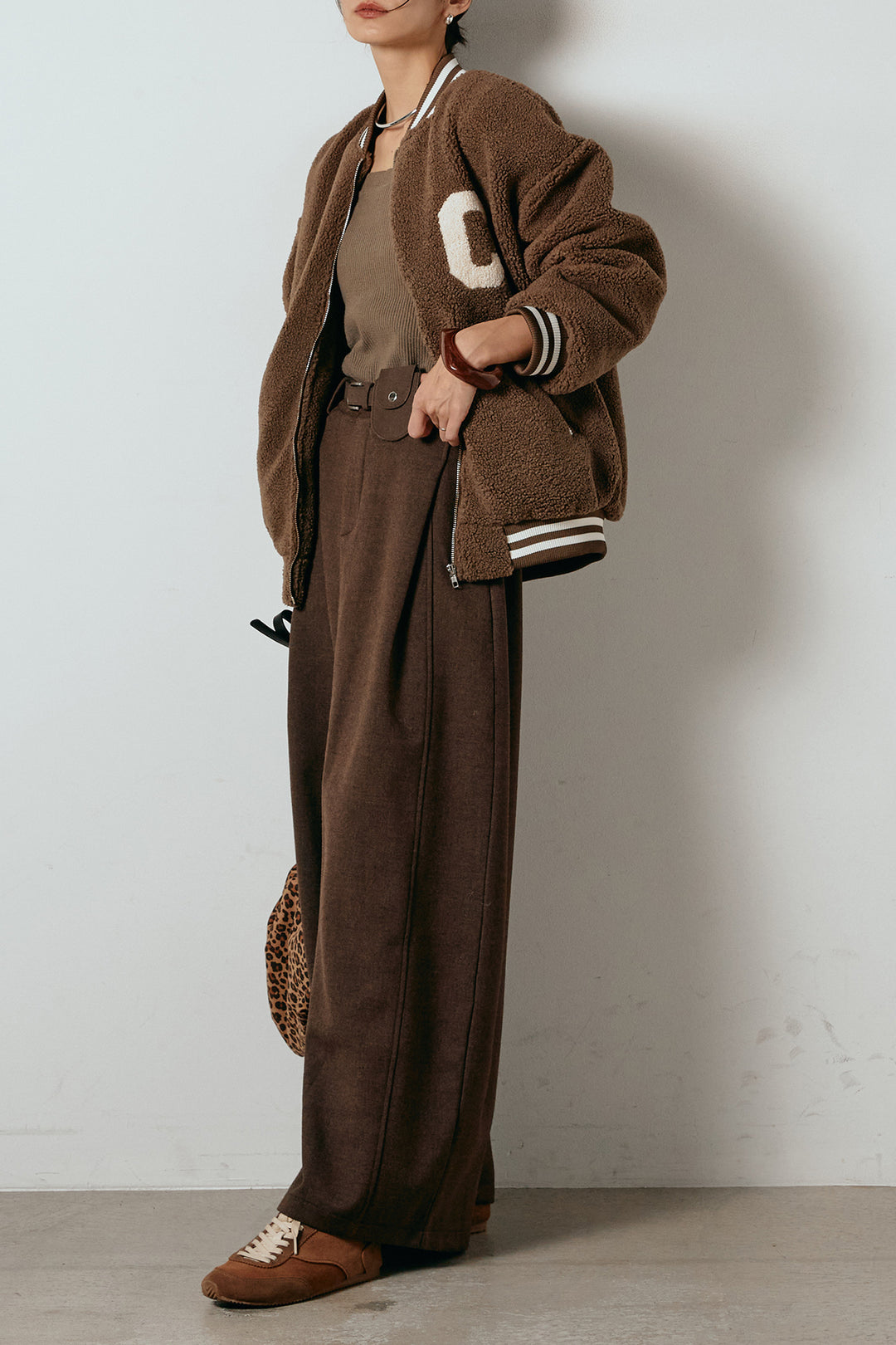 [SET]ロゴスタジャンボアブルゾン+ポーチベルト付きカーブパンツ(2set)