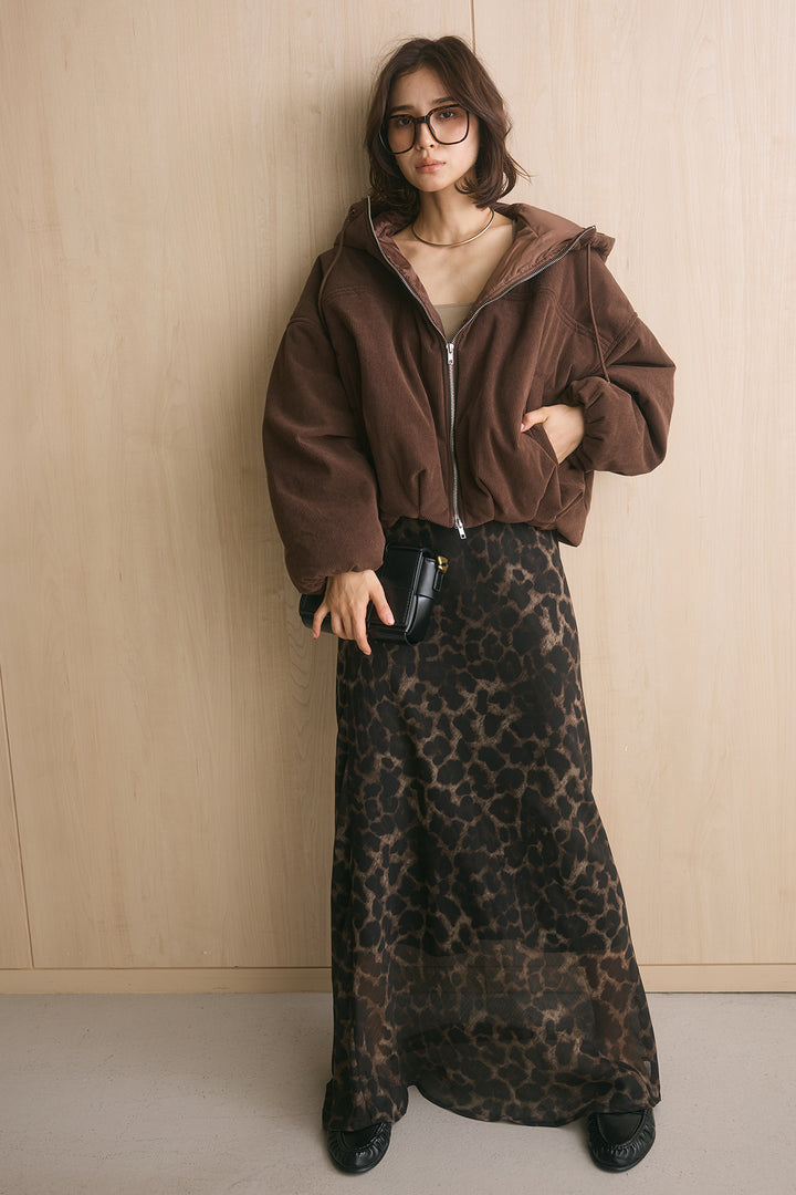 コーデュロイフーディバルーンブルゾン