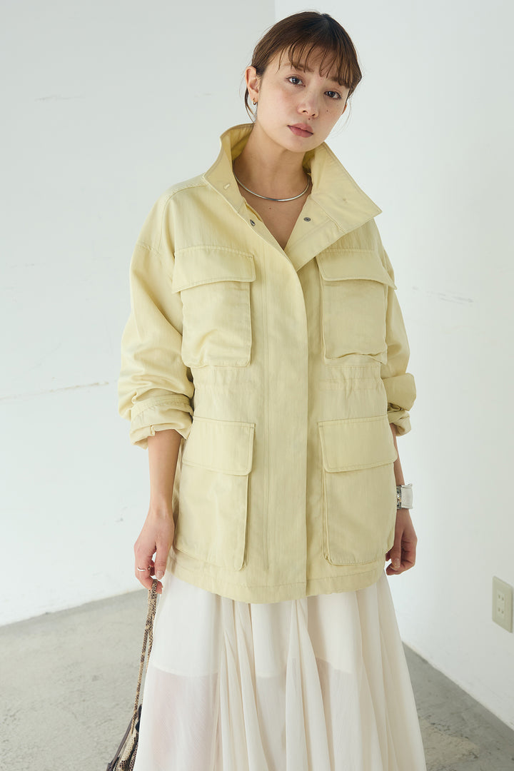 [SET]ナイロンツイルフィールドジャケット+シアーフリルキャミワンピース(2set)