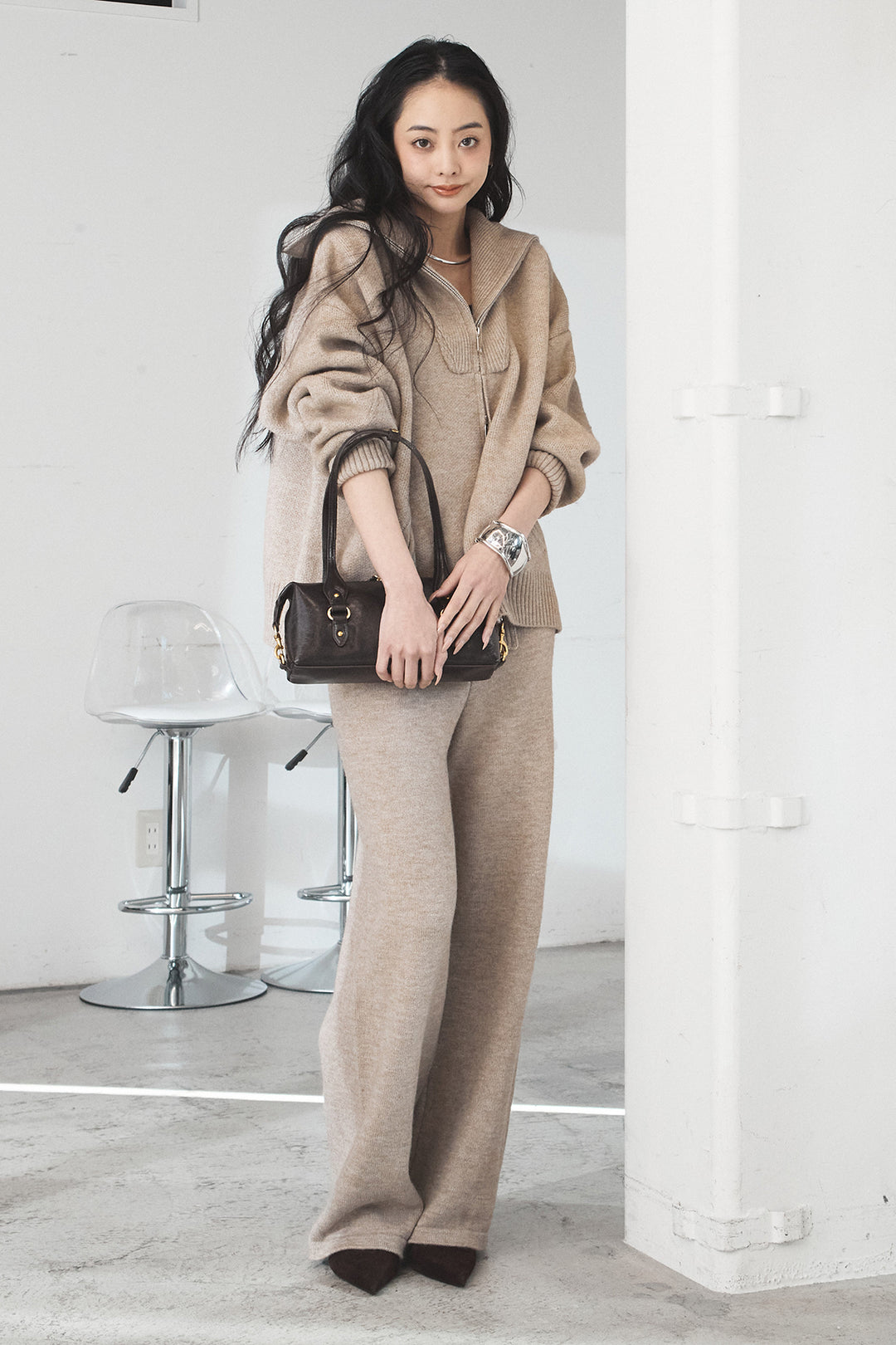 [SET]ビッグカラーダブルジップニットSETUP