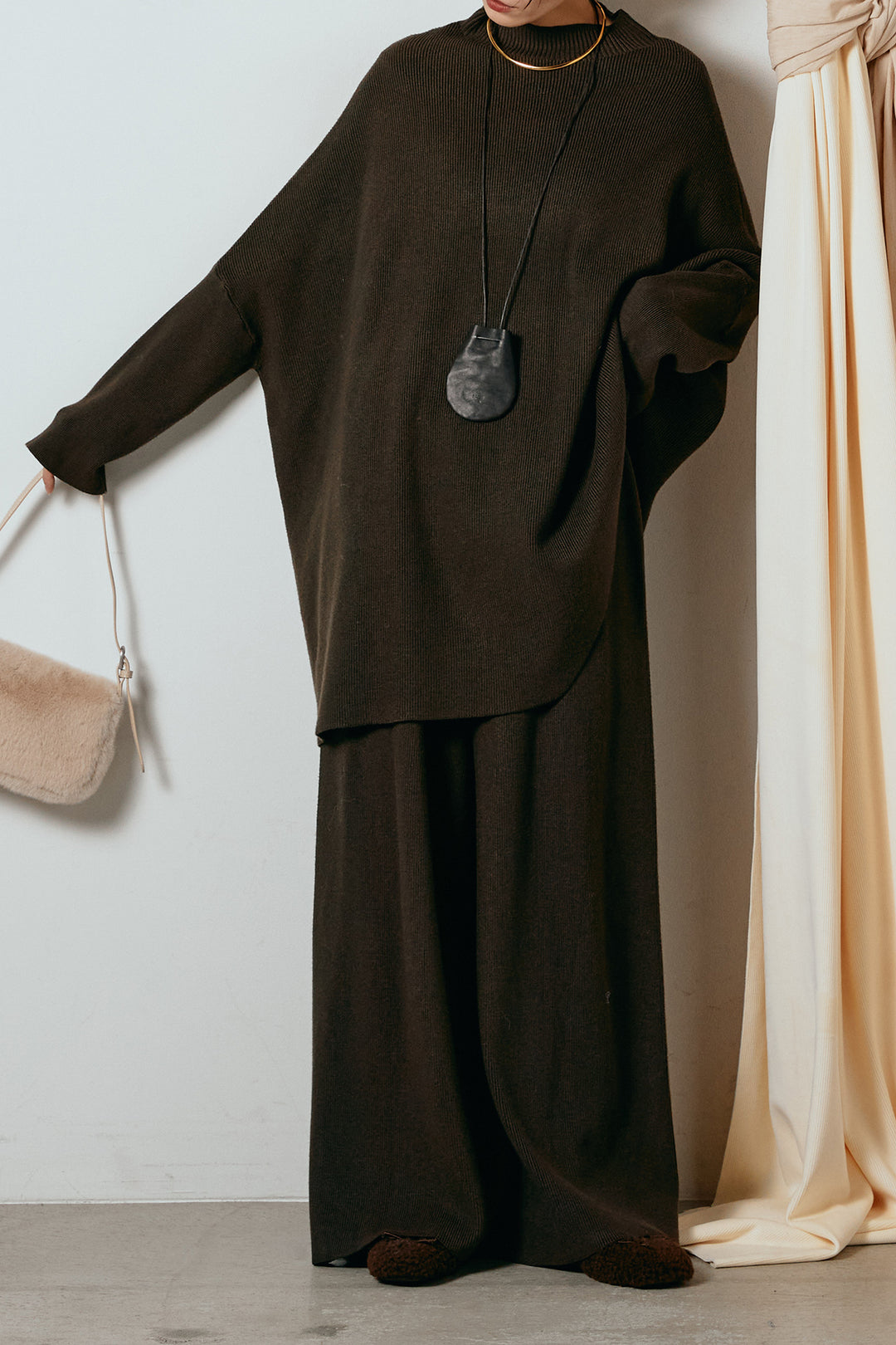 [SET]ポンチョシルエットニットSETUP