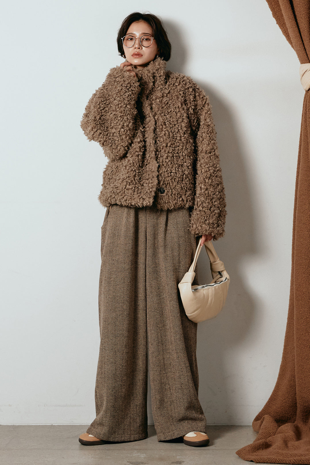 [SET]プードルファーミドルジャケット+クラシックヘリンボーンサロペット(2set)